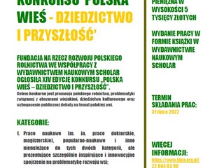 XIV edycja konkursu „Polska wieś – dziedzictwo i przyszłość"