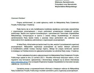 Ogłoszenie Marszałka Województwa Małopolskiego Witolda Kozłowskiego